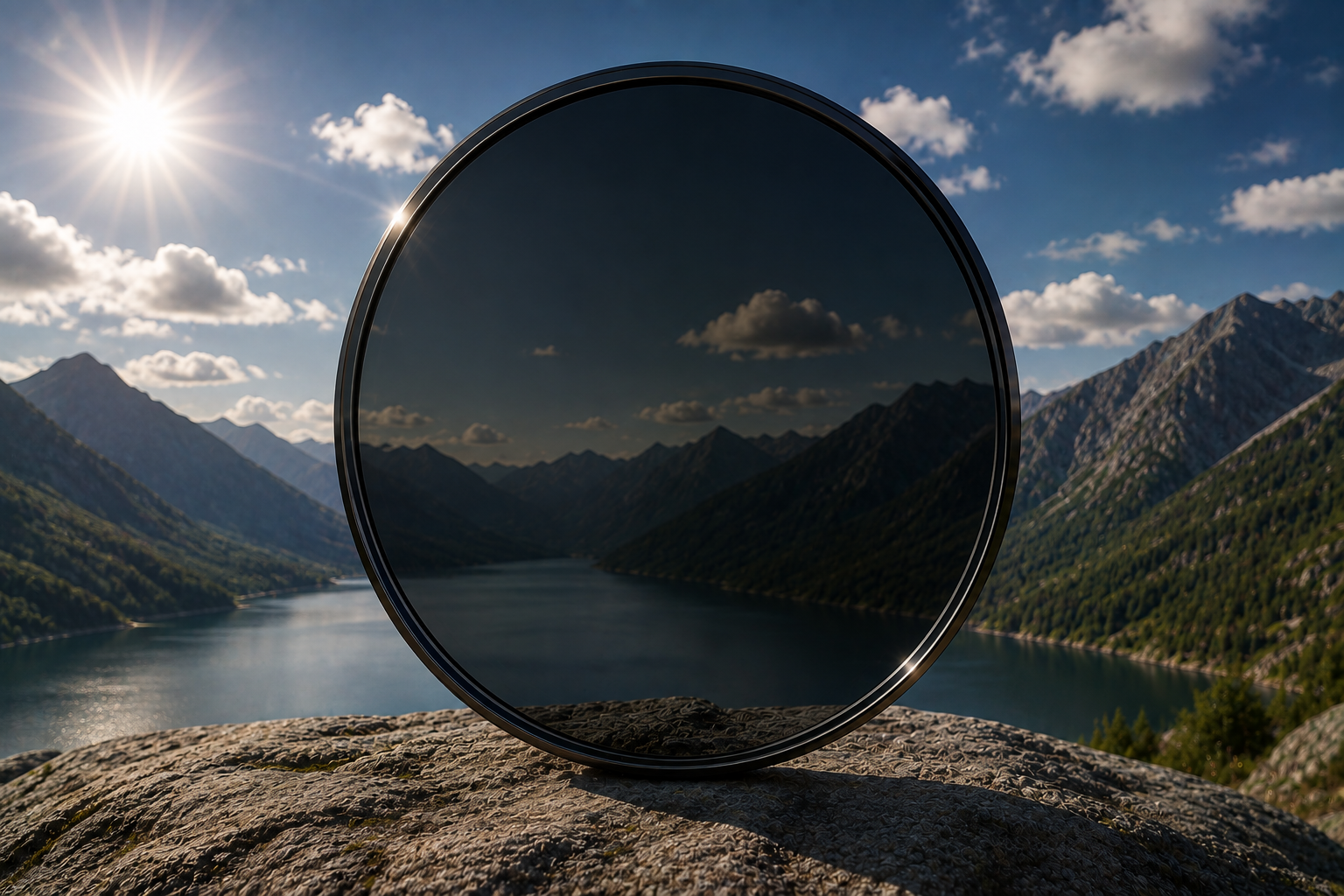 Bright Sun Dark Lens